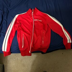Palm Angels Red and White Track Jacket